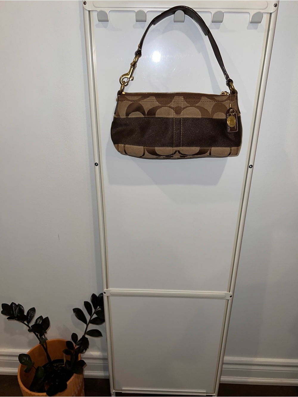 Y2K Authentic Vintage Brown Coach Mini Shoulder Hobo Bag